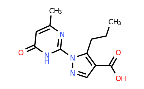 CAS 1350988-92-9 | 1-(4-methyl-6-oxo-1,6-dihydropyrimidin-2-yl)-5-propyl-1H-pyrazole-4-carboxylic acid