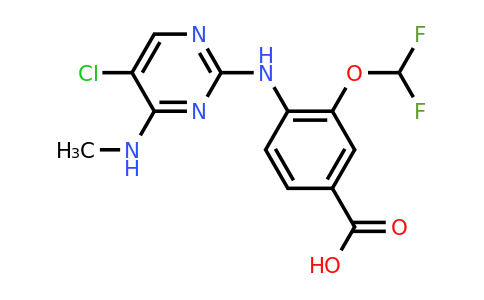 CAS 1351762-28-1 | 4-((5-Chloro-4-(methylamino)pyrimidin-2-yl)amino)-3-(difluoromethoxy)benzoic acid