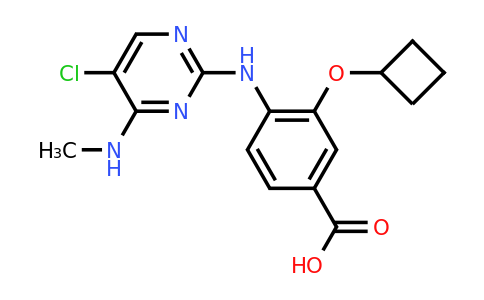 CAS 1351762-30-5 | 4-((5-Chloro-4-(methylamino)pyrimidin-2-yl)amino)-3-cyclobutoxybenzoic acid