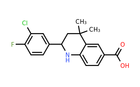 CAS 1353971-43-3 | 2-(3-chloro-4-fluorophenyl)-4,4-dimethyl-1,2,3,4-tetrahydroquinoline-6-carboxylic acid