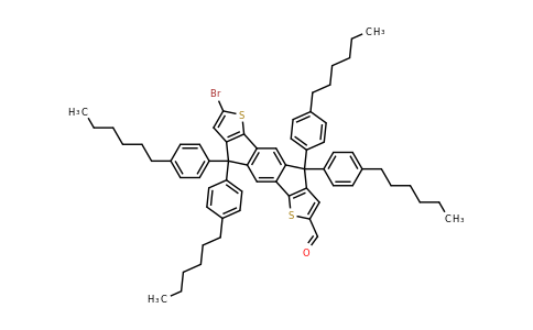 CAS 1361418-07-6 | 7-Bromo-4,4,9,9-tetrakis(4-hexylphenyl)-4,9-dihydro-s-indaceno[1,2-b:5,6-b']dithiophene-2-carbaldehyde
