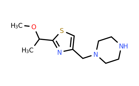 CAS 1376288-72-0 | 1-{[2-(1-methoxyethyl)-1,3-thiazol-4-yl]methyl}piperazine