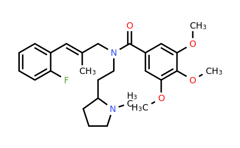 (E)-N-(3-(2-Fluorophenyl)-2-methylallyl)-3,4,5-trimethoxy-N-(2-(1-methylpyrrolidin-2-yl)ethyl)benzamide