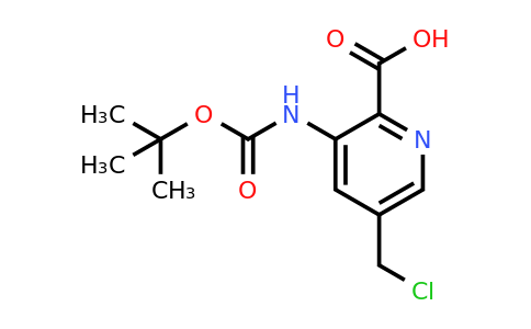 CAS 1393544-64-3 | 3-[(Tert-butoxycarbonyl)amino]-5-(chloromethyl)pyridine-2-carboxylic acid