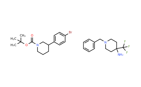 1-Benzyl-4-trifluoromethyl-piperidin-4-ylamine 3-(4-Bromo-phenyl)-piperidine-1-carboxylic acid tert-butyl ester