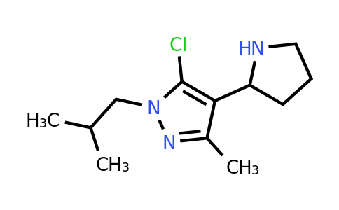CAS 1394041-83-8 | 5-chloro-3-methyl-1-(2-methylpropyl)-4-(pyrrolidin-2-yl)-1H-pyrazole