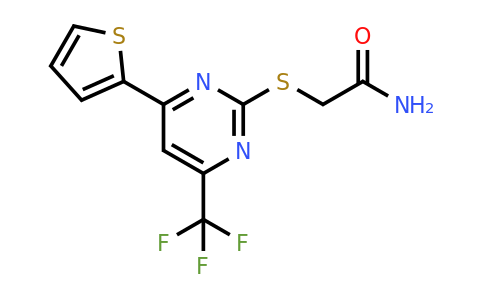 CAS 1411990-69-6 | 2-((4-(Thiophen-2-yl)-6-(trifluoromethyl)pyrimidin-2-yl)thio)acetamide