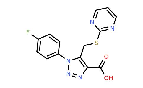 CAS 1416345-65-7 | 1-(4-Fluorophenyl)-5-((pyrimidin-2-ylthio)methyl)-1H-1,2,3-triazole-4-carboxylic acid