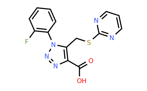 CAS 1416346-65-0 | 1-(2-Fluorophenyl)-5-((pyrimidin-2-ylthio)methyl)-1H-1,2,3-triazole-4-carboxylic acid