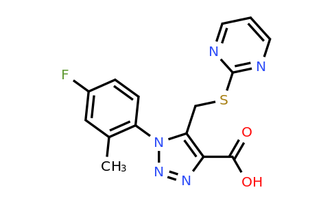 CAS 1416346-76-3 | 1-(4-Fluoro-2-methylphenyl)-5-((pyrimidin-2-ylthio)methyl)-1H-1,2,3-triazole-4-carboxylic acid