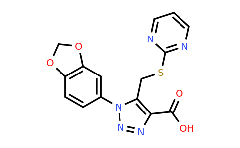 CAS 1416346-84-3 | 1-(Benzo[d][1,3]dioxol-5-yl)-5-((pyrimidin-2-ylthio)methyl)-1H-1,2,3-triazole-4-carboxylic acid