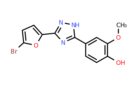 CAS 1416347-79-9 | 4-(3-(5-Bromofuran-2-yl)-1H-1,2,4-triazol-5-yl)-2-methoxyphenol