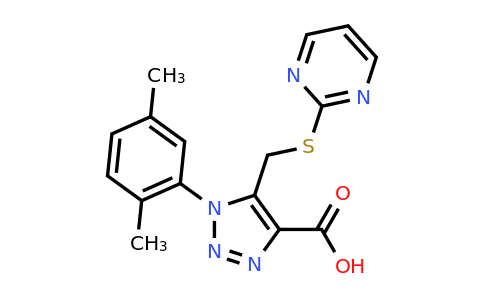 CAS 1416348-41-8 | 1-(2,5-Dimethylphenyl)-5-((pyrimidin-2-ylthio)methyl)-1H-1,2,3-triazole-4-carboxylic acid