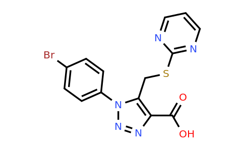 CAS 1416348-65-6 | 1-(4-Bromophenyl)-5-((pyrimidin-2-ylthio)methyl)-1H-1,2,3-triazole-4-carboxylic acid