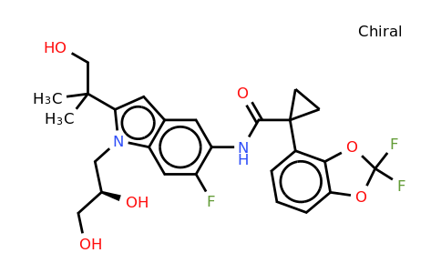 CAS 1419101-35-1 | (R)-1-(2,2-difluorobenzo[d][1,3]dioxol-4-yl)-N-(1-(2,3-dihydroxypropyl)-6-fluoro-2-(1-hydroxy-2-methylpropan-2-yl)-1H-indol-5-yl)cyclopropanecarboxamide