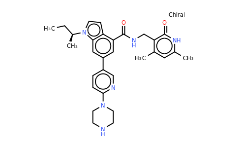 CAS 1419101-48-6 | 1-[(2S)-butan-2-yl]-N-[(4,6-dimethyl-2-oxo-1,2-
dihydropyridin-3-yl)methyl]-6-[6-(piperazin-1-
yl)pyridin-3-yl]-1H-indole-4-carboxamide