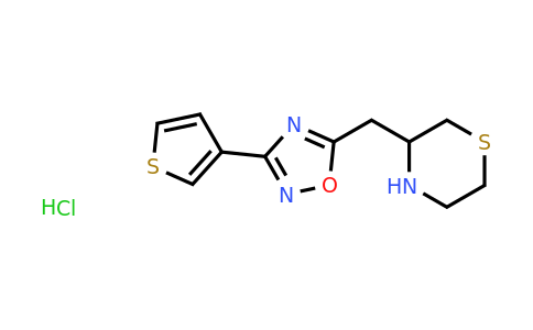 CAS 1423027-70-6 | 3-{[3-(thiophen-3-yl)-1,2,4-oxadiazol-5-yl]methyl}thiomorpholine hydrochloride
