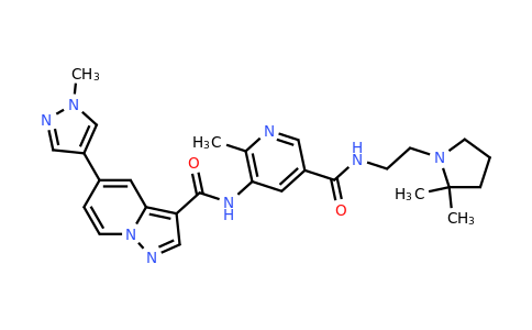 CAS 1426531-40-9 | N-[2-(2,2-dimethylpyrrolidin-1-yl)ethyl]-6-methyl-5-[5-(1-methyl-1H-pyrazol-4-yl)pyrazolo[1,5-a]pyridine-3-amido]pyridine-3-carboxamide