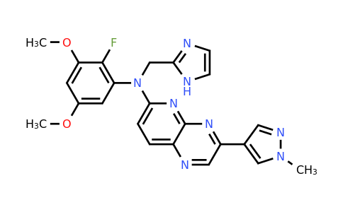 CAS 1431872-18-2 | N-(2-Fluoro-3,5-dimethoxyphenyl)-N-(1H-imidazol-2-ylmethyl)-3-(1-methyl-1H-pyrazol-4-yl)pyrido[2,3-b]pyrazin-6-amine