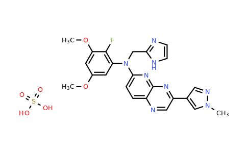CAS 1431872-84-2 | N-(2-Fluoro-3,5-dimethoxyphenyl)-N-(1H-imidazol-2-ylmethyl)-3-(1-methyl-1H-pyrazol-4-yl)pyrido[2,3-b]pyrazin-6-amine, sulfate