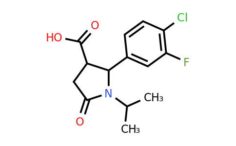 CAS 1432679-33-8 | 2-(4-chloro-3-fluorophenyl)-5-oxo-1-(propan-2-yl)pyrrolidine-3-carboxylic acid