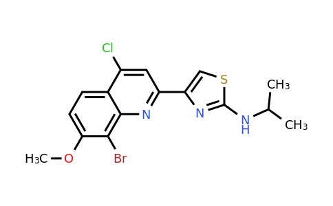 CAS 1447607-08-0 | 4-(8-Bromo-4-chloro-7-methoxyquinolin-2-yl)-N-isopropylthiazol-2-amine