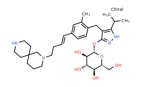 CAS 1480443-32-0 | (2S,3R,4S,5S,6R)-2-{[4-({4-[(1E)-4-{2,9-diazaspiro[5.5]undecan-2-yl}but-1-en-1-yl]-2-methylphenyl}methyl)-5-(propan-2-yl)-1H-pyrazol-3-yl]oxy}-6-(hydroxymethyl)oxane-3,4,5-triol