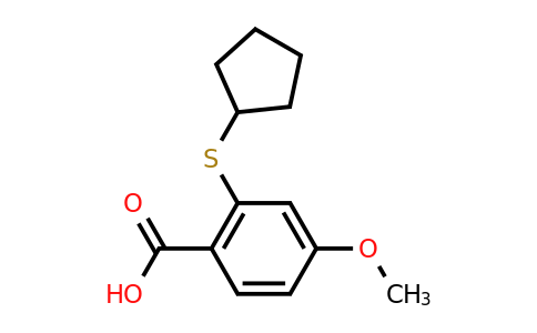 CAS 1501584-19-5 | 2-(cyclopentylsulfanyl)-4-methoxybenzoic acid