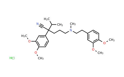 CAS 152-11-4 | 2-(3,4-dimethoxyphenyl)-5-{[2-(3,4-dimethoxyphenyl)ethyl](methyl)amino}-2-(propan-2-yl)pentanenitrile hydrochloride