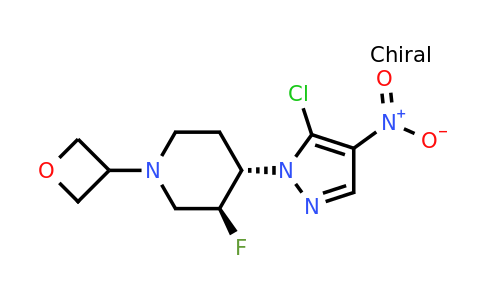 CAS 1536201-04-3 | (3S,4S)-rel-4-(5-chloro-4-nitro-pyrazol-1-yl)-3-fluoro-1-(oxetan-3-yl)piperidine