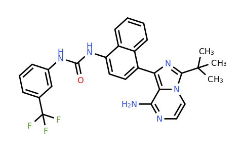 CAS 1589527-65-0 | 1-(4-(8-Amino-3-(tert-butyl)imidazo[1,5-a]pyrazin-1-yl)naphthalen-1-yl)-3-(3-(trifluoromethyl)phenyl)urea