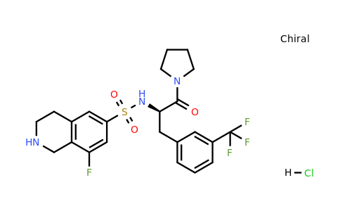 CAS 1627607-87-7 | (R)-8-Fluoro-N-(1-oxo-1-(pyrrolidin-1-yl)-3-(3-(trifluoromethyl)phenyl)propan-2-yl)-1,2,3,4-tetrahydroisoquinoline-6-sulfonamide hydrochloride
