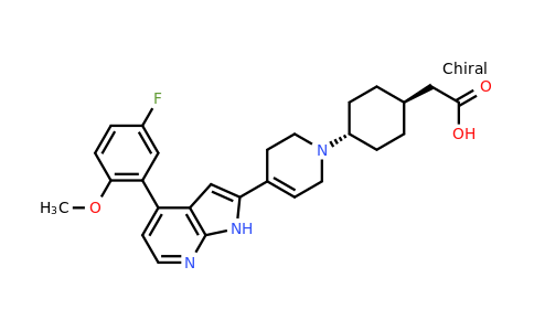 CAS 1628301-84-7 | 2-[(1r,4r)-4-{4-[4-(5-fluoro-2-methoxyphenyl)-1H-pyrrolo[2,3-b]pyridin-2-yl]-1,2,3,6-tetrahydropyridin-1-yl}cyclohexyl]acetic acid
