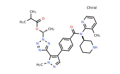 CAS 1632250-93-1 | (1R)-1-[5-(1-methyl-4-{4-[(3-methylpyridin-2-yl)[(3R)-piperidin-3-yl]carbamoyl]phenyl}-1H-pyrazol-5-yl)-2H-1,2,3,4-tetrazol-2-yl]ethyl 2-methylpropanoate