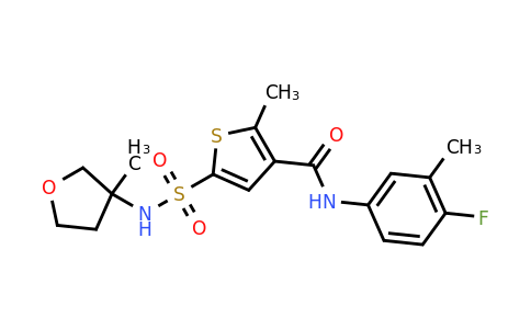 CAS 1638345-12-6 | N-(4-Fluoro-3-methylphenyl)-2-methyl-5-[(3-methyltetrahydrofuran-3-yl)sulfamoyl]thiophene-3-carboxamide isomer B