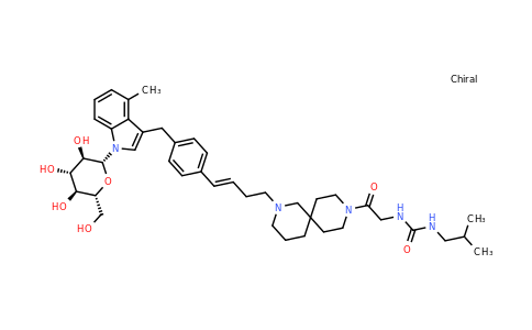 CAS 1702300-68-2 | 1-(2-{2-[(3E)-4-[4-({4-methyl-1-[(2R,3R,4S,5S,6R)-3,4,5-trihydroxy-6-(hydroxymethyl)oxan-2-yl]-1H-indol-3-yl}methyl)phenyl]but-3-en-1-yl]-2,9-diazaspiro[5.5]undecan-9-yl}-2-oxoethyl)-3-(2-methylpropyl)urea