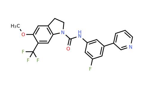 CAS 181629-93-6 | N-(3-Fluoro-5-(pyridin-3-yl)phenyl)-5-methoxy-6-(trifluoromethyl)indoline-1-carboxamide