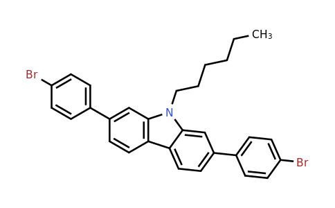 CAS 1884420-79-4 | 2,7-Bis(4-bromophenyl)-9-hexyl-9H-carbazole