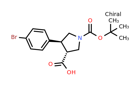 CAS 1949806-00-1 | (3R,4S)-4-(4-bromophenyl)-1-[(tert-
butoxy)carbonyl]pyrrolidine-3-carboxylic acid