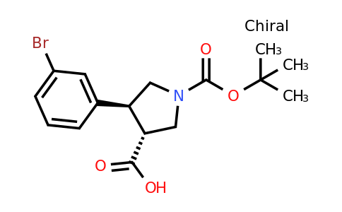 CAS 1969288-10-5 | (3R,4S)-4-(3-bromophenyl)-1-(tert-butoxycarbonyl)pyrrolidine-3-carboxylic acid