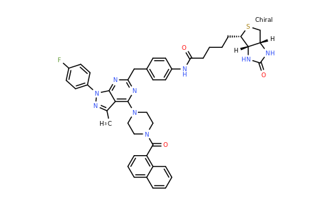 CAS 2059909-22-5 | 5-[(3AS,4S,6aR)-2-oxo-hexahydro-1H-thieno[3,4-d]imidazolidin-4-yl]-N-(4-{[1-(4-fluorophenyl)-3-methyl-4-[4-(naphthalene-1-carbonyl)piperazin-1-yl]-1H-pyrazolo[3,4-d]pyrimidin-6-yl]methyl}phenyl)pentanamide
