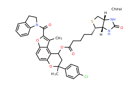 CAS 2059923-80-5 | 11-(4-Chlorophenyl)-4-(2,3-dihydro-1H-indole-1-carbonyl)-3,11-dimethyl-5,10-dioxatricyclo[7.4.0.0,2,6]trideca-1,3,6,8-tetraen-13-yl 5-[(3aS,4S,6aR)-2-oxo-hexahydro-1H-thieno[3,4-d]imidazolidin-4-yl]pentanoate
