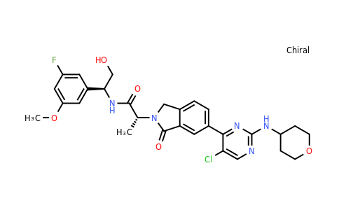 CAS 2095719-92-7 | (R)-2-(6-(5-Chloro-2-((tetrahydro-2H-pyran-4-yl)amino)pyrimidin-4-yl)-1-oxoisoindolin-2-yl)-N-((S)-1-(3-fluoro-5-methoxyphenyl)-2-hydroxyethyl)propanamide
