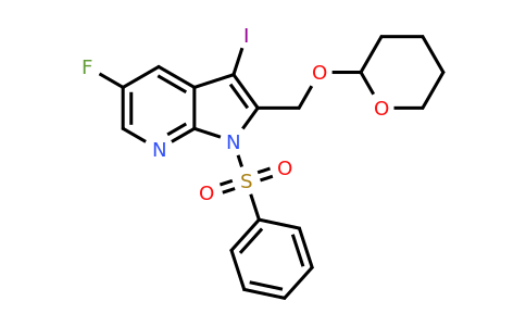 CAS 2097895-16-2 | 1-(benzenesulfonyl)-5-fluoro-3-iodo-2-[(oxan-2-yloxy)methyl]-1H-pyrrolo[2,3-b]pyridine
