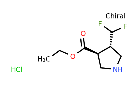 CAS 2102411-95-8 | ethyl trans-4-(difluoromethyl)pyrrolidine-3-carboxylate hydrochloride
