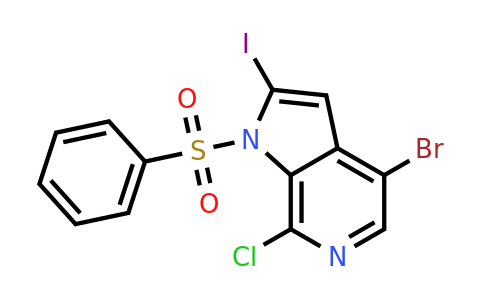 CAS 2127095-92-3 | 1-(benzenesulfonyl)-4-bromo-7-chloro-2-iodo-pyrrolo[2,3-c]pyridine