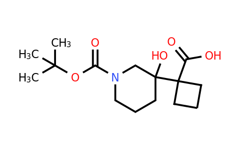 CAS 2155855-90-4 | 1-{1-[(tert-butoxy)carbonyl]-3-hydroxypiperidin-3-yl}cyclobutane-1-carboxylic acid