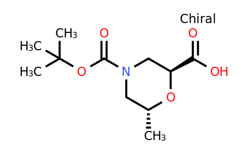 CAS 2166009-21-6 | (2S,6R)-4-[(tert-butoxy)carbonyl]-6-methylmorpholine-2-carboxylic acid