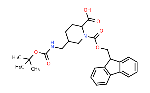 CAS 2171630-51-4 | 5-({[(tert-butoxy)carbonyl]amino}methyl)-1-{[(9H-fluoren-9-yl)methoxy]carbonyl}piperidine-2-carboxylic acid