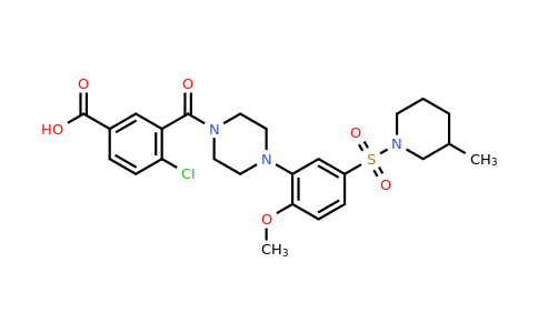 CAS 2171815-40-8 | 4-chloro-3-(4-{2-methoxy-5-[(3-methylpiperidin-1-yl)sulfonyl]phenyl}piperazine-1-carbonyl)benzoic acid